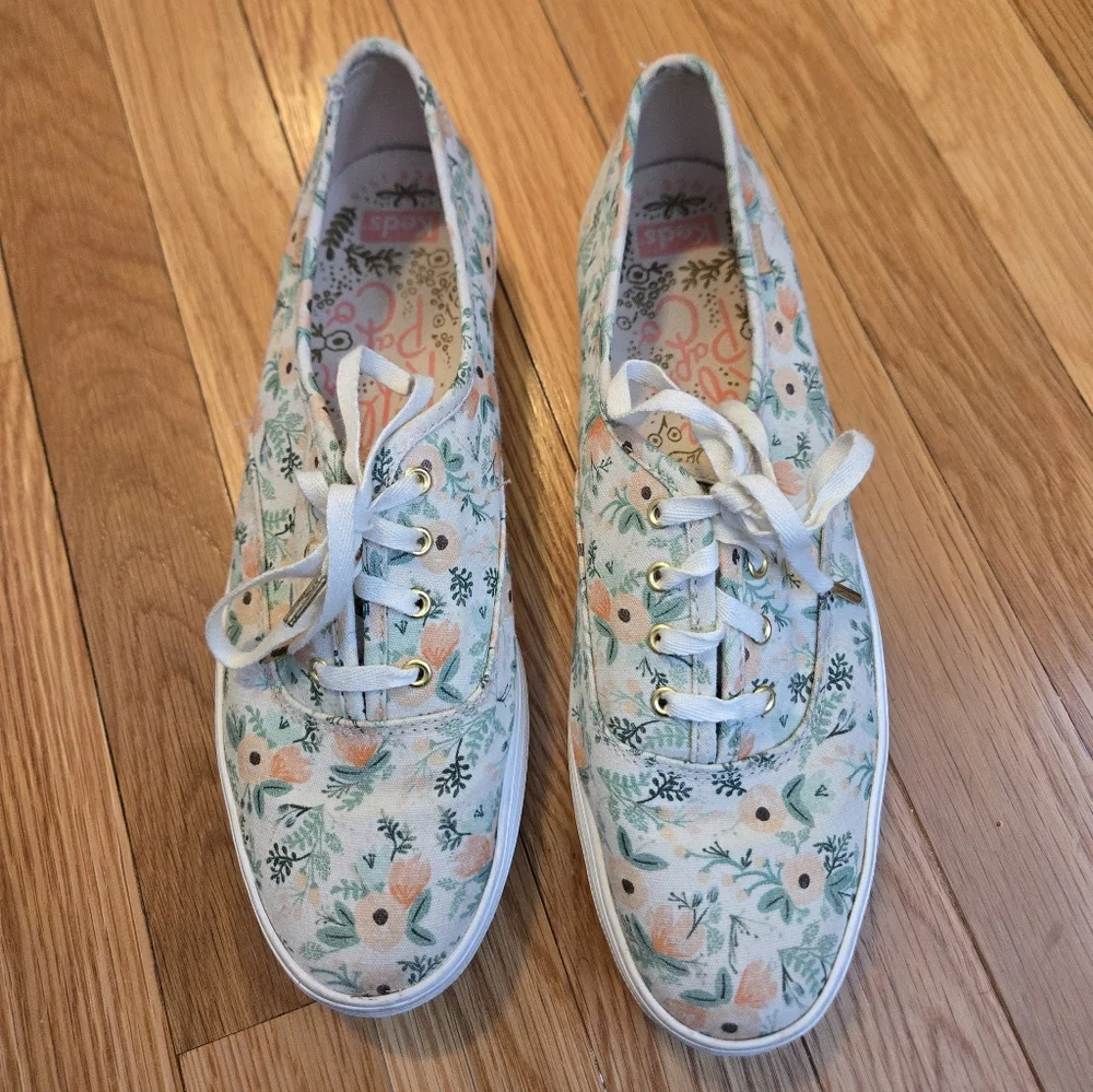 Keds Rifle Paper Floral Double Decker Champion Sneaker Size 9.5